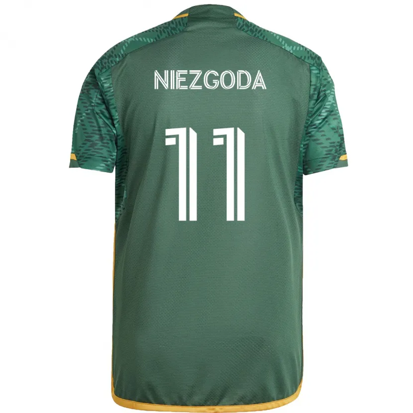 Danxen Heren Jaroslaw Niezgoda #11 Groen Oranje Thuisshirt Thuistenue 2024/25 T-Shirt