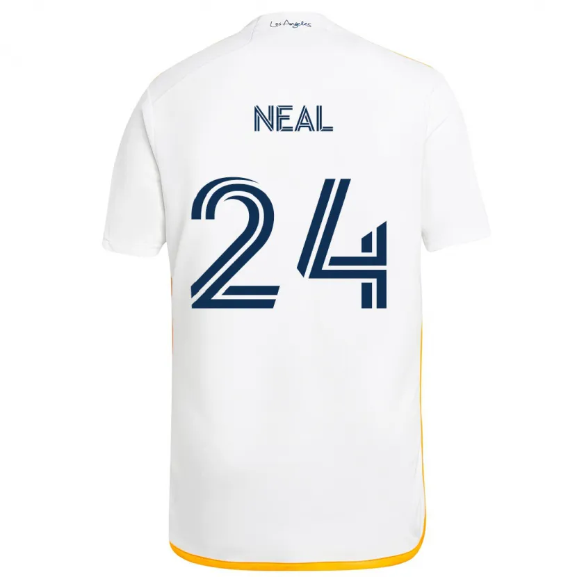 Danxen Heren Jalen Neal #24 Wit Geel Thuisshirt Thuistenue 2024/25 T-Shirt