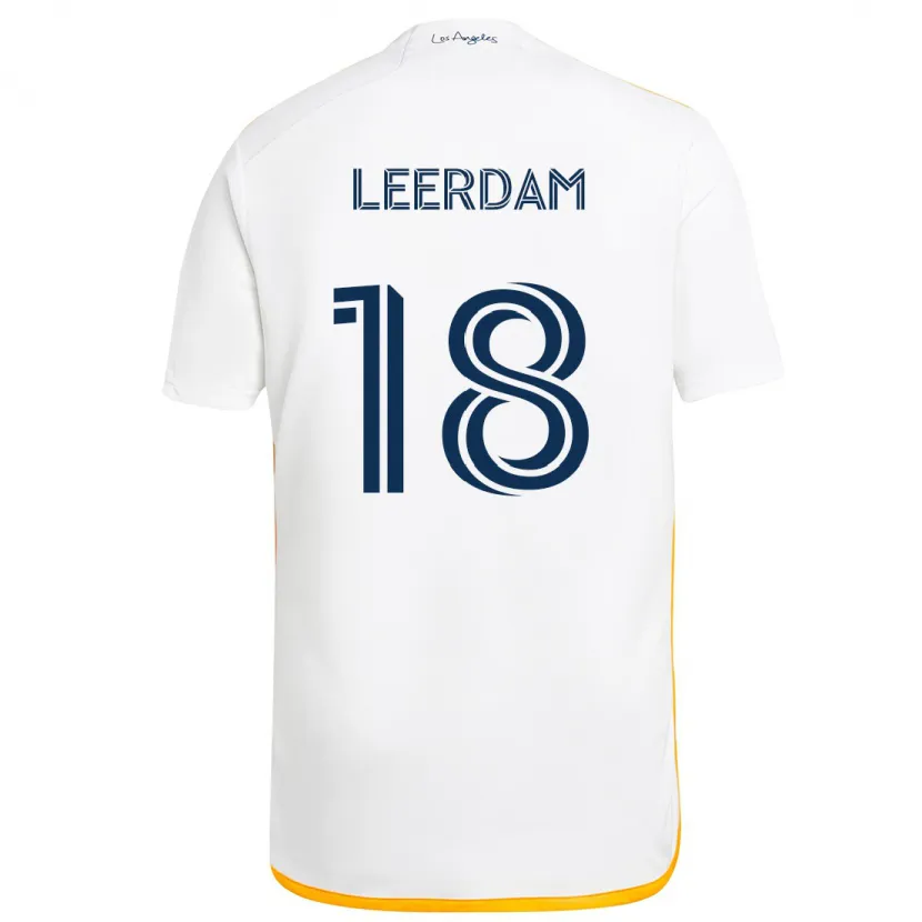 Danxen Heren Kelvin Leerdam #18 Wit Geel Thuisshirt Thuistenue 2024/25 T-Shirt