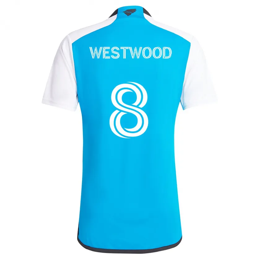 Danxen Heren Ashley Westwood #8 Blauw Wit Thuisshirt Thuistenue 2024/25 T-Shirt