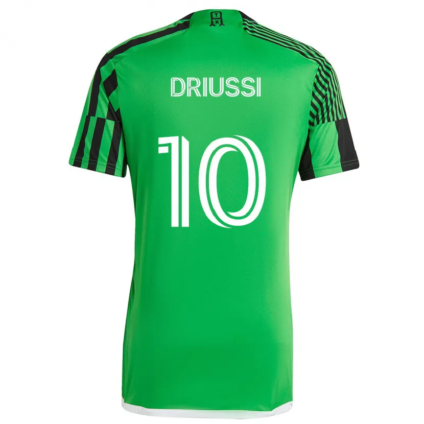 Danxen Heren Sebastián Driussi #10 Groen Zwart Thuisshirt Thuistenue 2024/25 T-Shirt