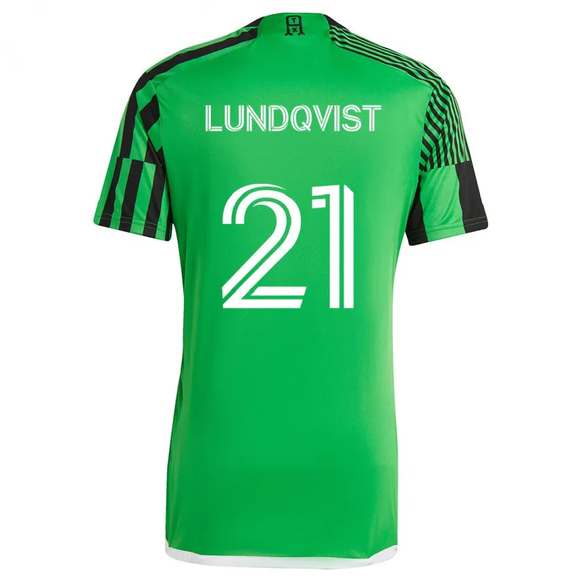 Danxen Heren Adam Lundqvist #21 Groen Zwart Thuisshirt Thuistenue 2024/25 T-Shirt