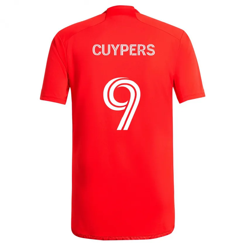 Danxen Heren Hugo Cuypers #9 Rood Wit Thuisshirt Thuistenue 2024/25 T-Shirt