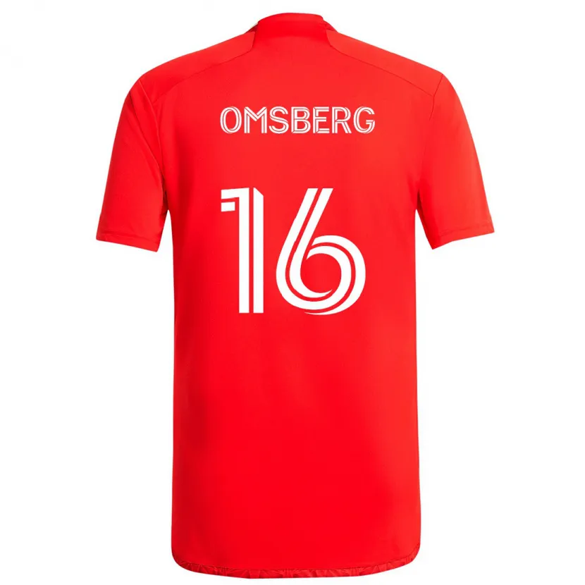 Danxen Heren Wyatt Omsberg #16 Rood Wit Thuisshirt Thuistenue 2024/25 T-Shirt