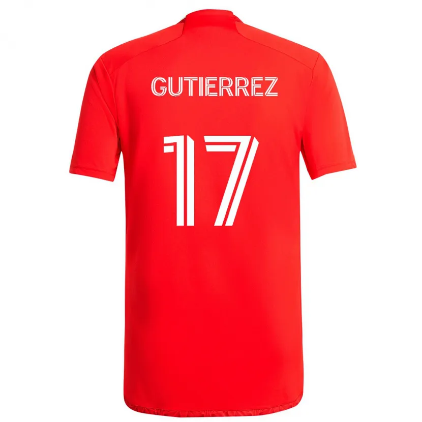 Danxen Heren Brian Gutiérrez #17 Rood Wit Thuisshirt Thuistenue 2024/25 T-Shirt