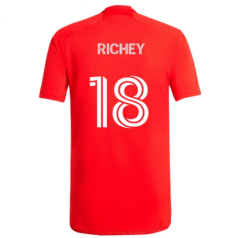 Danxen Heren Spencer Richey #18 Rood Wit Thuisshirt Thuistenue 2024/25 T-Shirt