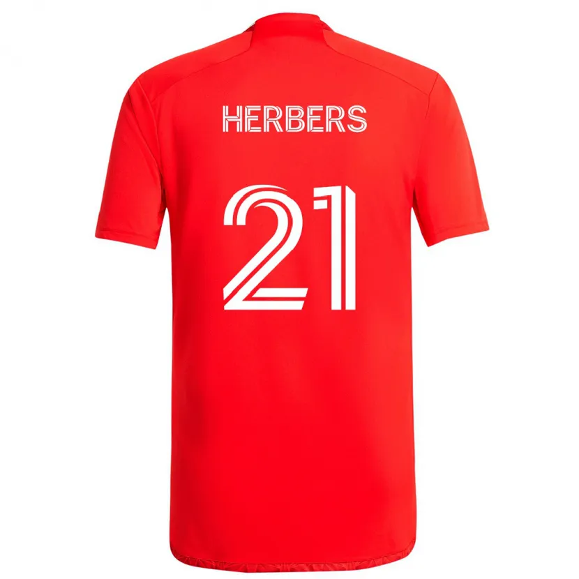 Danxen Heren Fabian Herbers #21 Rood Wit Thuisshirt Thuistenue 2024/25 T-Shirt