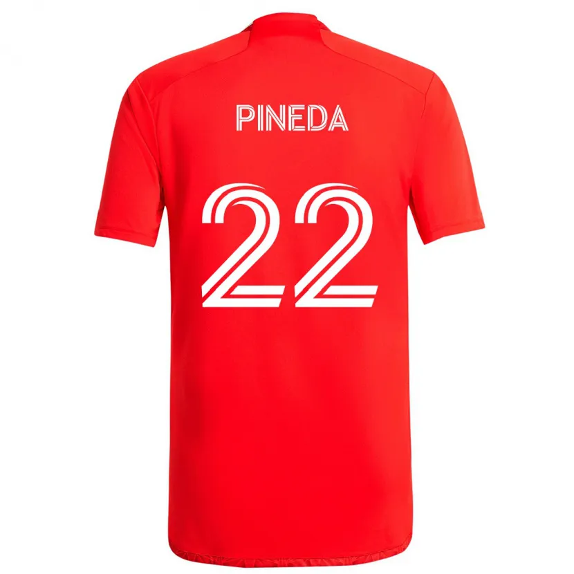 Danxen Heren Mauricio Pineda #22 Rood Wit Thuisshirt Thuistenue 2024/25 T-Shirt