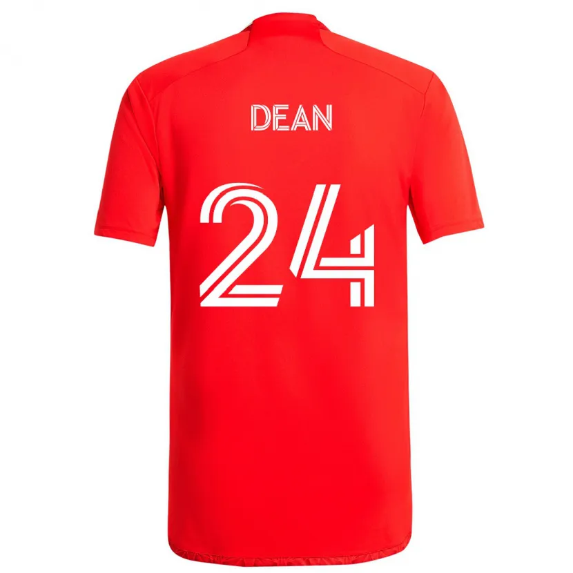 Danxen Heren Jonathan Dean #24 Rood Wit Thuisshirt Thuistenue 2024/25 T-Shirt