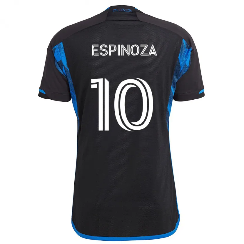 Danxen Heren Cristian Espinoza #10 Blauw Zwart Thuisshirt Thuistenue 2024/25 T-Shirt