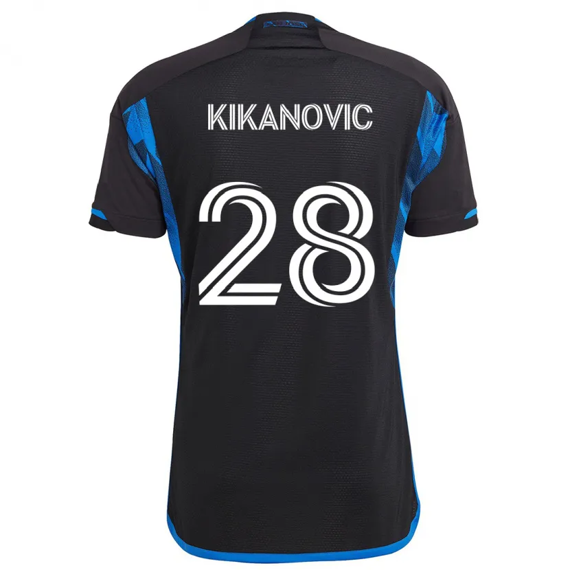 Danxen Heren Benjamin Kikanović #28 Blauw Zwart Thuisshirt Thuistenue 2024/25 T-Shirt