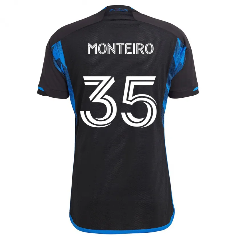 Danxen Heren Jamiro Monteiro #35 Blauw Zwart Thuisshirt Thuistenue 2024/25 T-Shirt