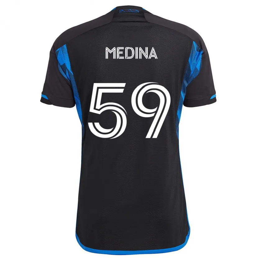 Danxen Heren Cruz Medina #59 Blauw Zwart Thuisshirt Thuistenue 2024/25 T-Shirt