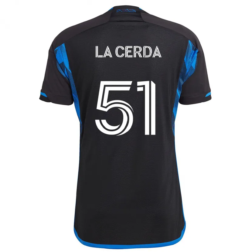 Danxen Heren Eric De La Cerda #51 Blauw Zwart Thuisshirt Thuistenue 2024/25 T-Shirt