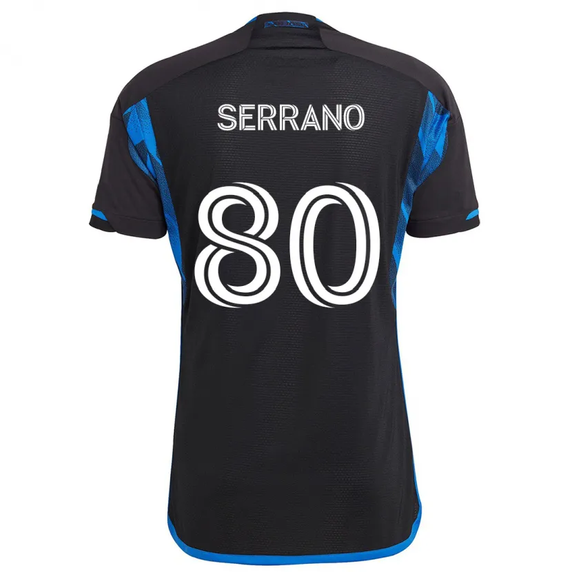 Danxen Heren David Serrano #80 Blauw Zwart Thuisshirt Thuistenue 2024/25 T-Shirt