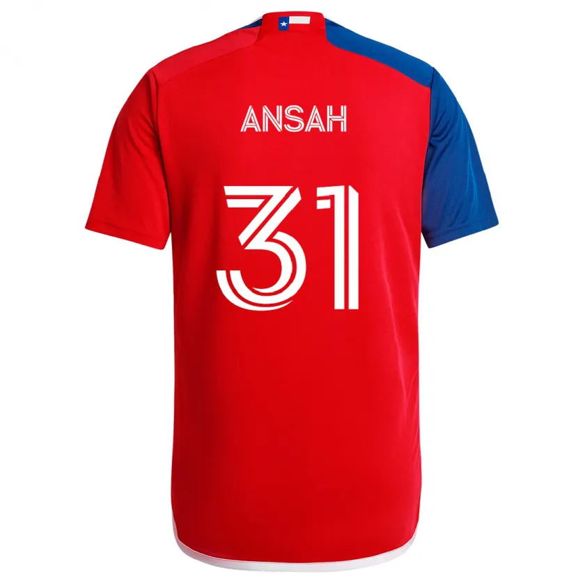 Danxen Heren Eugene Ansah #31 Blauw Rood Thuisshirt Thuistenue 2024/25 T-Shirt