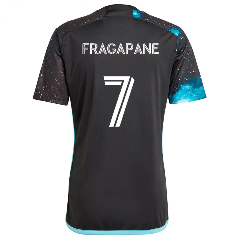 Danxen Heren Franco Fragapane #7 Zwart Blauw Thuisshirt Thuistenue 2024/25 T-Shirt