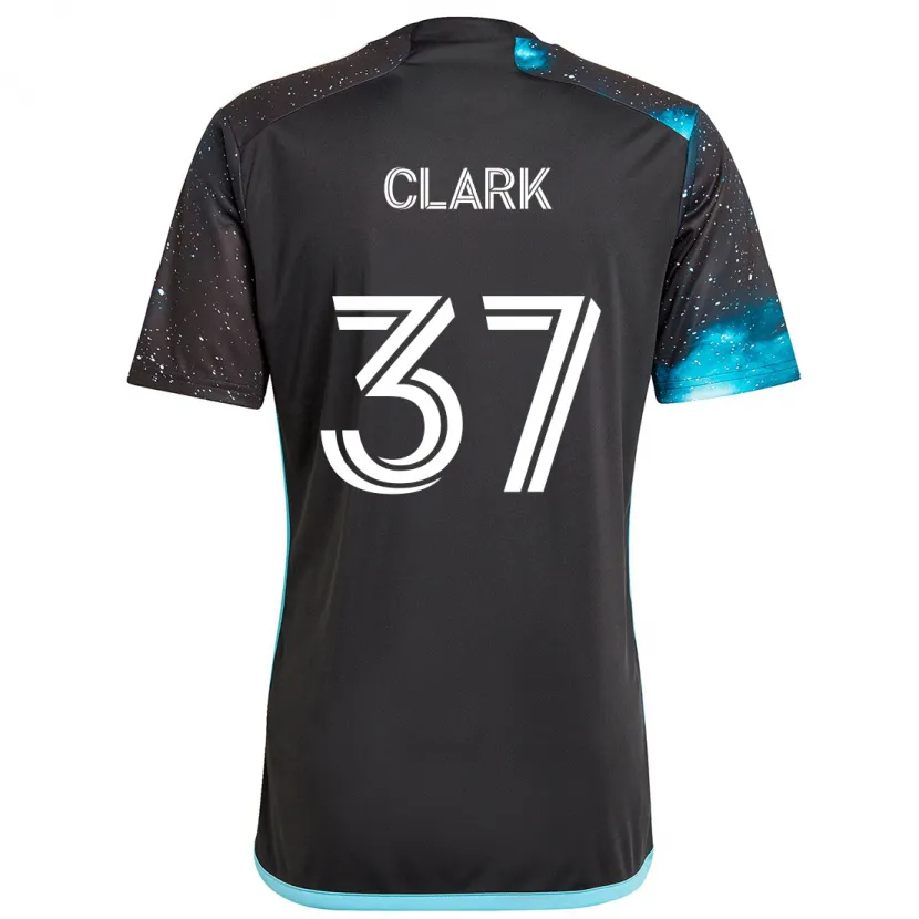 Danxen Heren Caden Clark #37 Zwart Blauw Thuisshirt Thuistenue 2024/25 T-Shirt