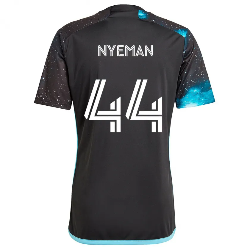 Danxen Heren Moses Nyeman #44 Zwart Blauw Thuisshirt Thuistenue 2024/25 T-Shirt