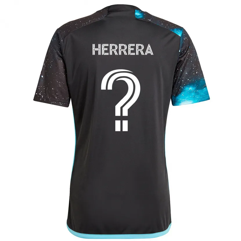 Danxen Heren Oscar Herrera #0 Zwart Blauw Thuisshirt Thuistenue 2024/25 T-Shirt