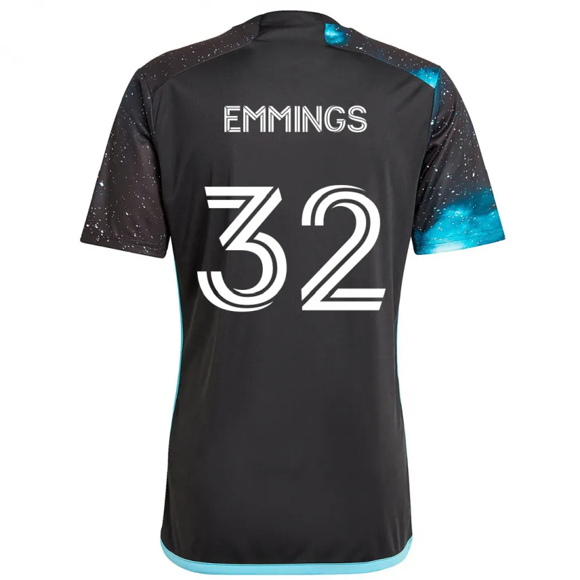 Danxen Heren Fred Emmings #32 Zwart Blauw Thuisshirt Thuistenue 2024/25 T-Shirt