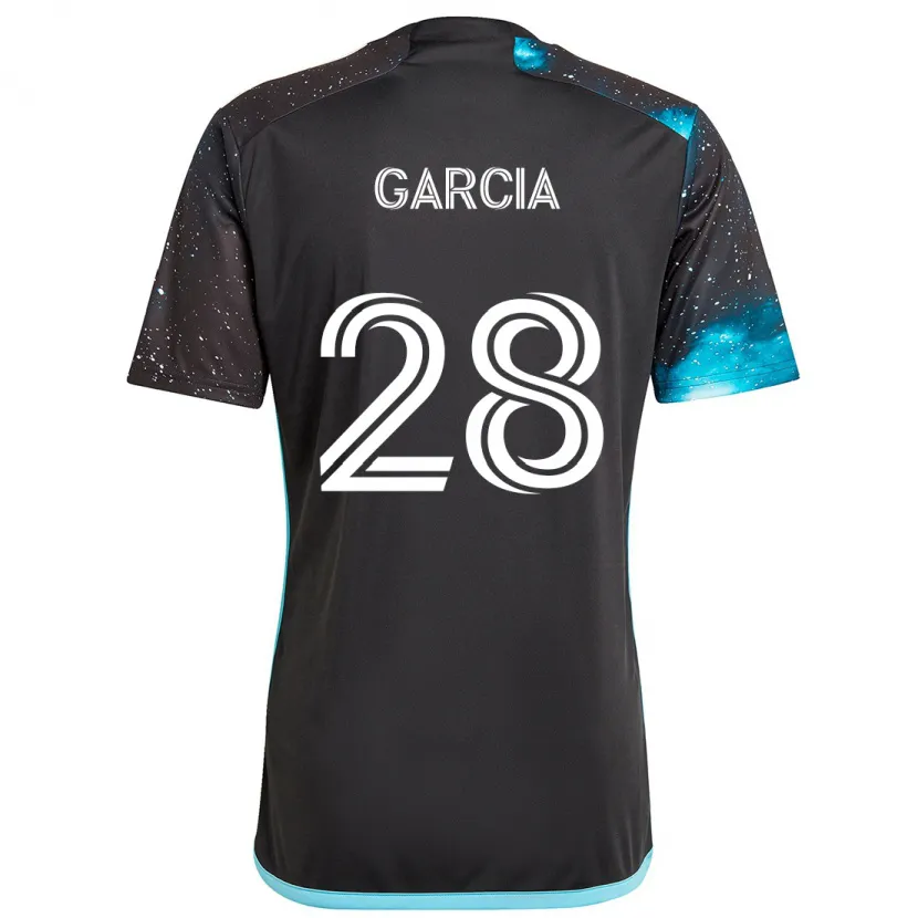 Danxen Heren Mender García #28 Zwart Blauw Thuisshirt Thuistenue 2024/25 T-Shirt