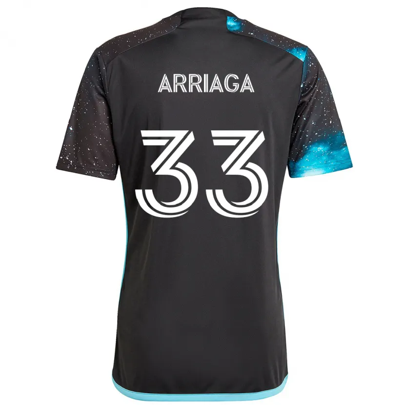 Danxen Heren Kervin Arriaga #33 Zwart Blauw Thuisshirt Thuistenue 2024/25 T-Shirt