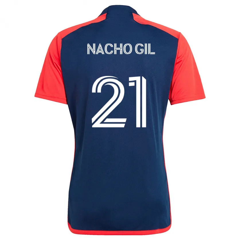 Danxen Heren Nacho Gil #21 Blauw Rood Thuisshirt Thuistenue 2024/25 T-Shirt