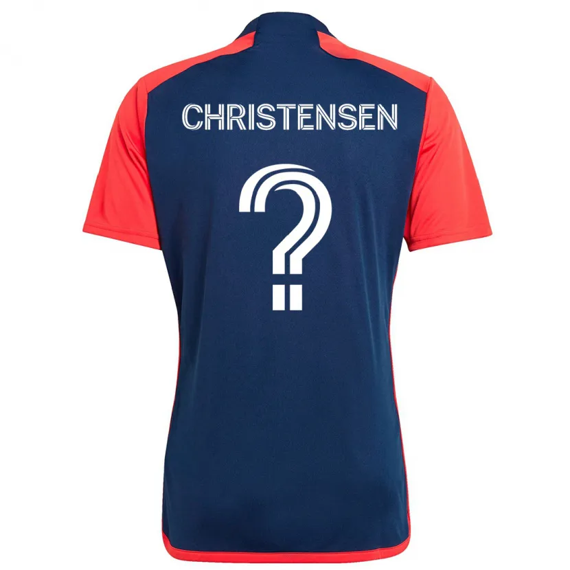 Danxen Heren Kevin Christensen #0 Blauw Rood Thuisshirt Thuistenue 2024/25 T-Shirt