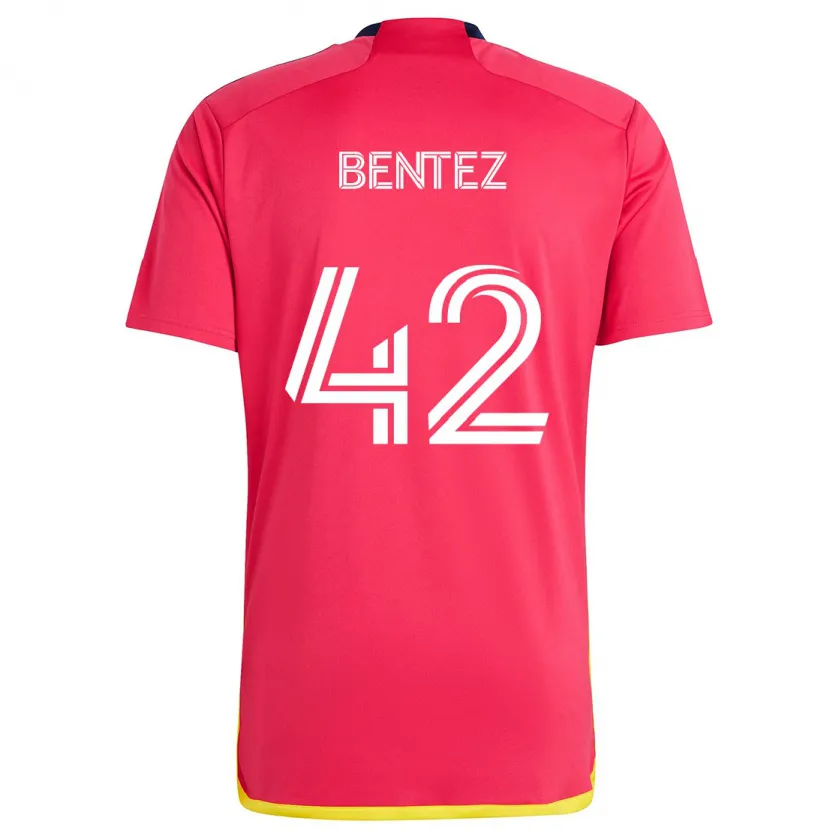 Danxen Heren Óscar Benítez #42 Rood Blauw Thuisshirt Thuistenue 2024/25 T-Shirt