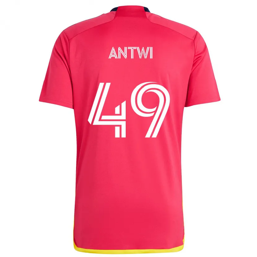 Danxen Heren Seth Antwi #49 Rood Blauw Thuisshirt Thuistenue 2024/25 T-Shirt