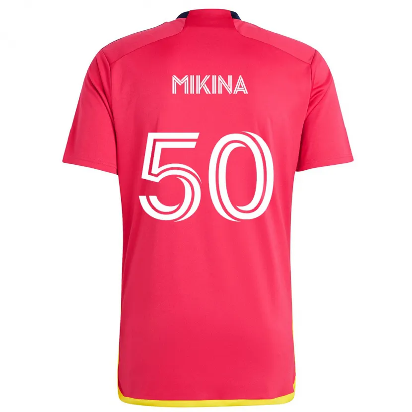 Danxen Heren Gabriel Mikina #50 Rood Blauw Thuisshirt Thuistenue 2024/25 T-Shirt