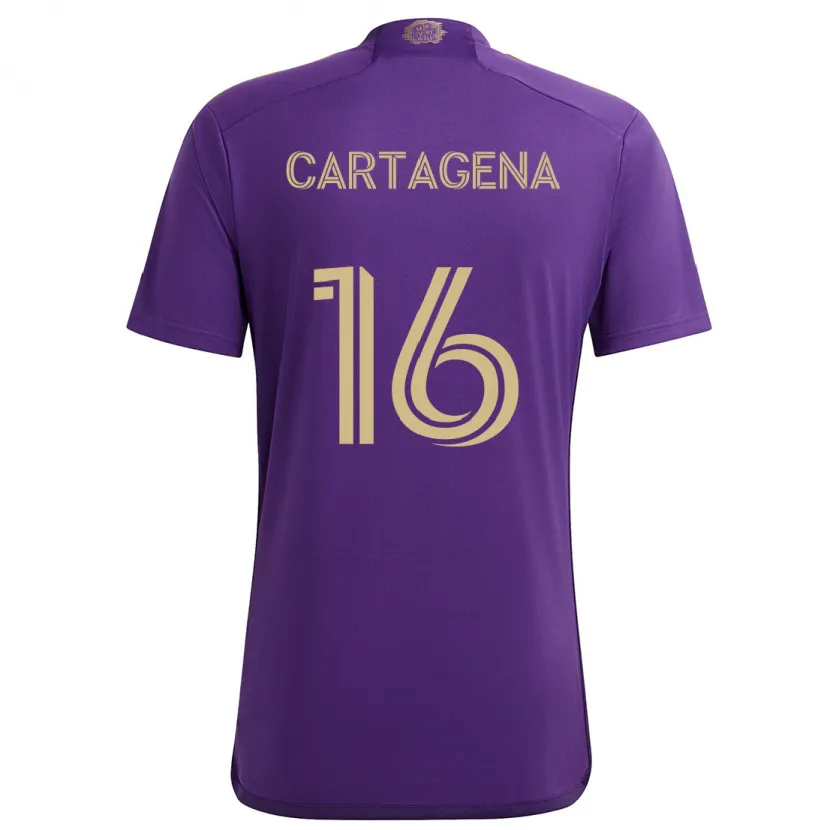 Danxen Heren Wilder Cartagena #16 Paars Geel Thuisshirt Thuistenue 2024/25 T-Shirt