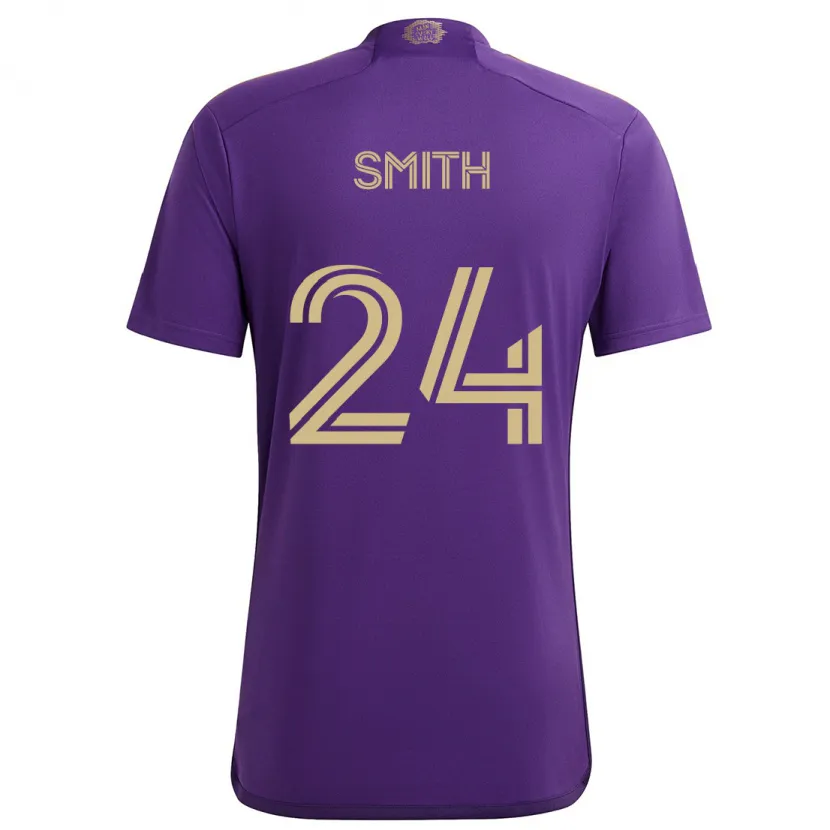 Danxen Heren Kyle Smith #24 Paars Geel Thuisshirt Thuistenue 2024/25 T-Shirt