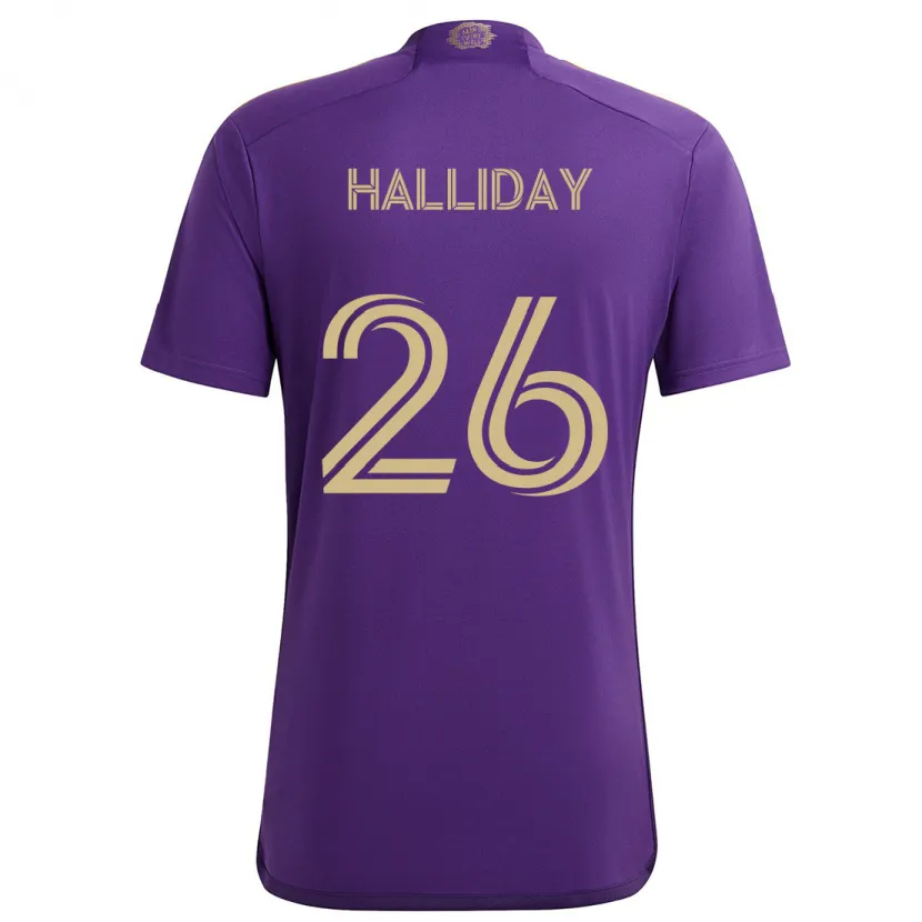 Danxen Heren Michael Halliday #26 Paars Geel Thuisshirt Thuistenue 2024/25 T-Shirt