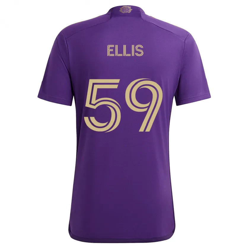 Danxen Heren Justin Ellis #59 Paars Geel Thuisshirt Thuistenue 2024/25 T-Shirt