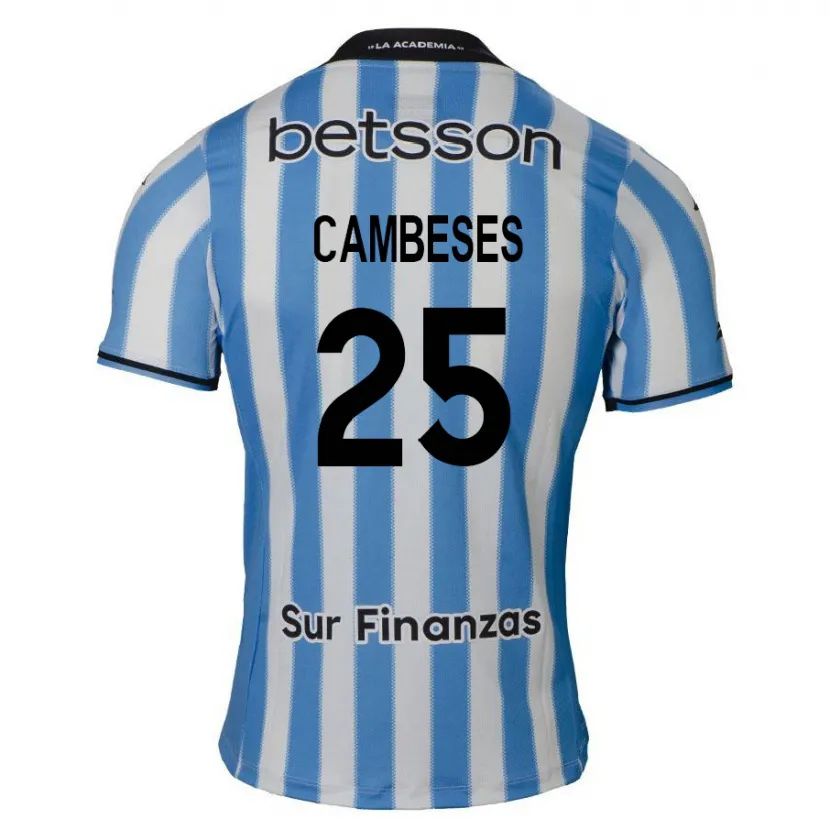 Danxen Heren Facundo Cambeses #25 Blauw Wit Zwart Thuisshirt Thuistenue 2024/25 T-Shirt