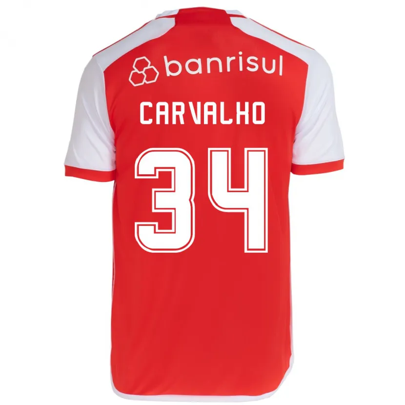 Danxen Heren Gabriel Carvalho #34 Rood Wit Thuisshirt Thuistenue 2024/25 T-Shirt