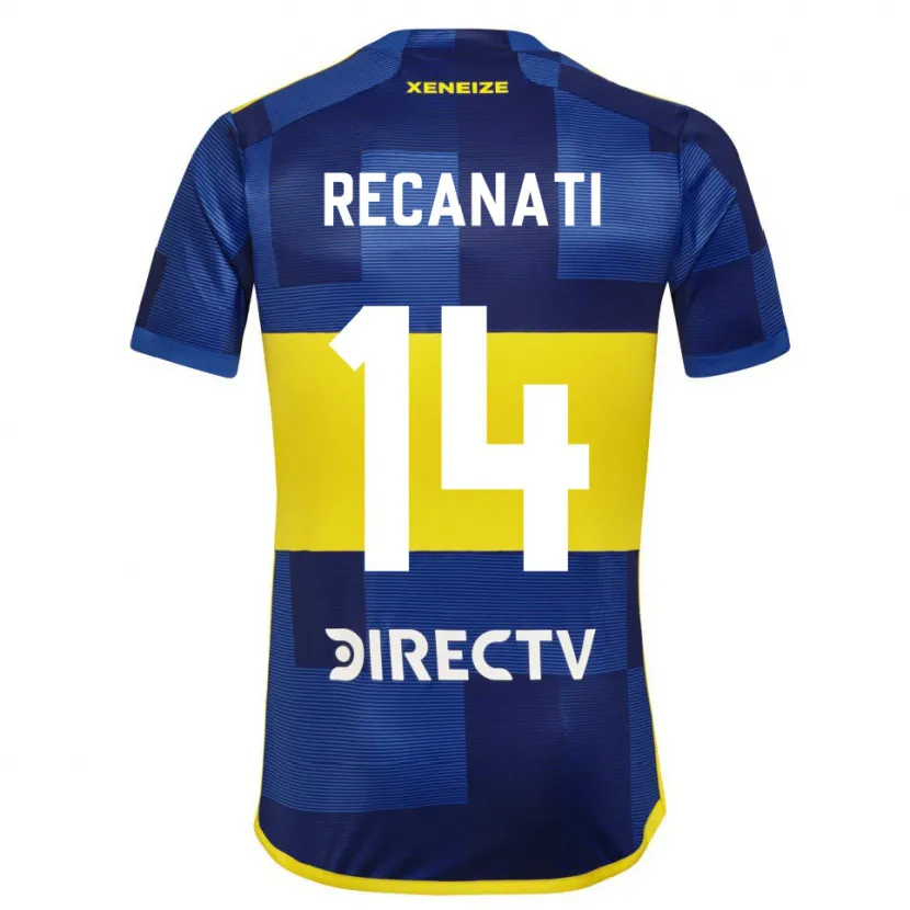 Danxen Heren Bianca Recanati #14 Blauw Geel Thuisshirt Thuistenue 2024/25 T-Shirt