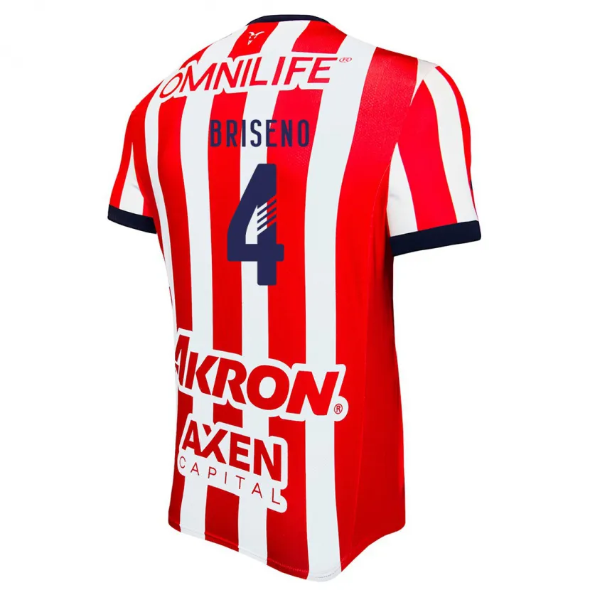 Danxen Heren Antonio Briseño #4 Rood Wit Blauw Thuisshirt Thuistenue 2024/25 T-Shirt