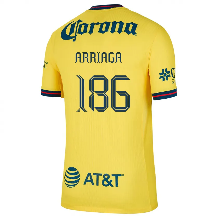 Danxen Heren Diego Arriaga #186 Geel Blauw Thuisshirt Thuistenue 2024/25 T-Shirt