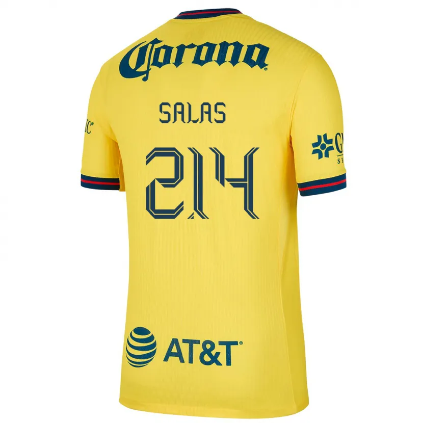 Danxen Heren Patricio Salas #214 Geel Blauw Thuisshirt Thuistenue 2024/25 T-Shirt