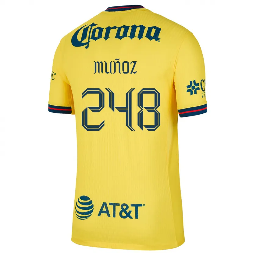 Danxen Heren Diego Muñoz #248 Geel Blauw Thuisshirt Thuistenue 2024/25 T-Shirt