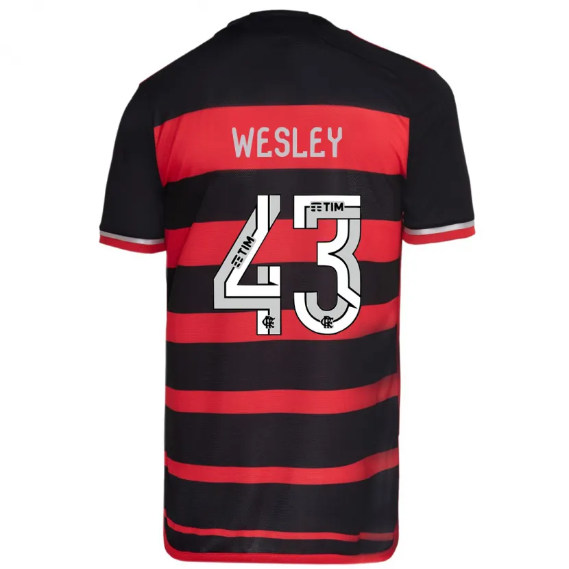 Danxen Heren Wesley #43 Rood Zwart Thuisshirt Thuistenue 2024/25 T-Shirt