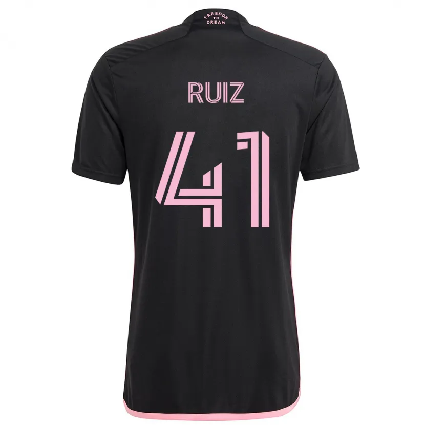 Danxen Heren David Ruíz #41 Zwart Uitshirt Uittenue 2024/25 T-Shirt