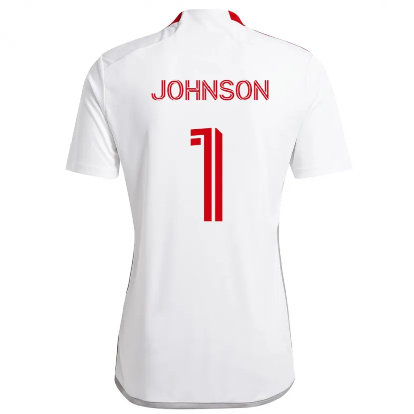 Danxen Heren Sean Johnson #1 Wit Rood Uitshirt Uittenue 2024/25 T-Shirt