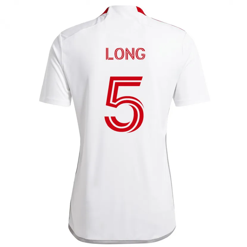 Danxen Heren Kevin Long #5 Wit Rood Uitshirt Uittenue 2024/25 T-Shirt