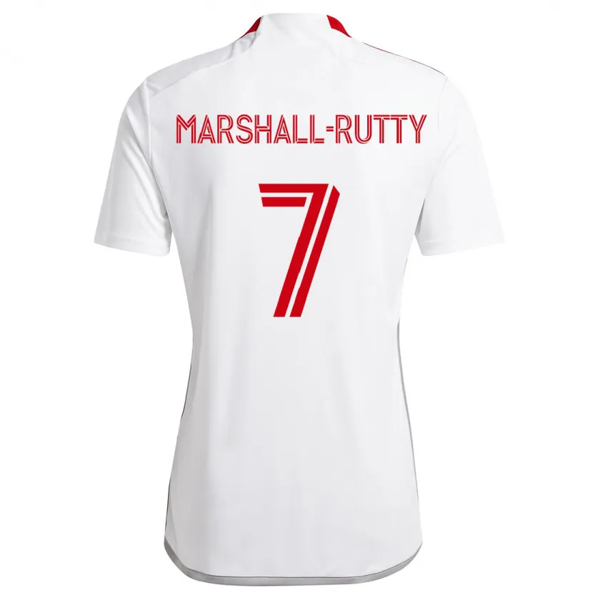 Danxen Heren Jahkeele Marshall-Rutty #7 Wit Rood Uitshirt Uittenue 2024/25 T-Shirt