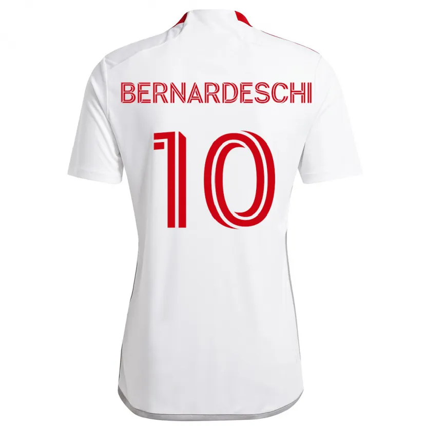 Danxen Heren Federico Bernardeschi #10 Wit Rood Uitshirt Uittenue 2024/25 T-Shirt