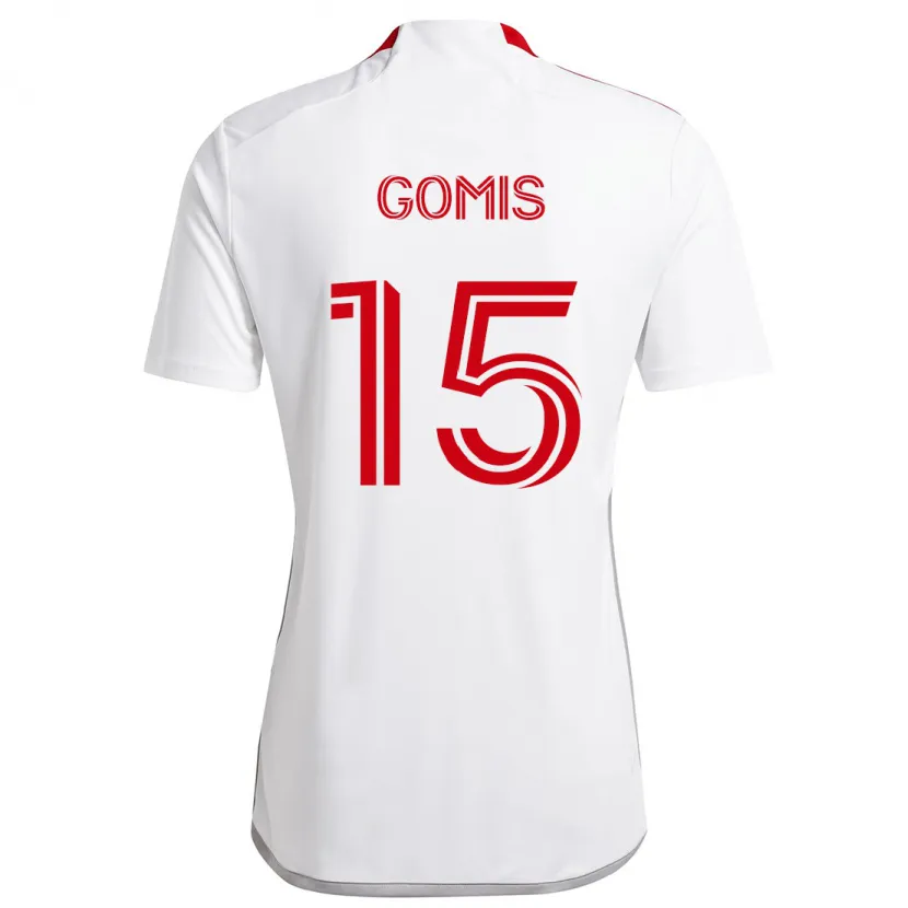 Danxen Heren Nicksoen Gomis #15 Wit Rood Uitshirt Uittenue 2024/25 T-Shirt